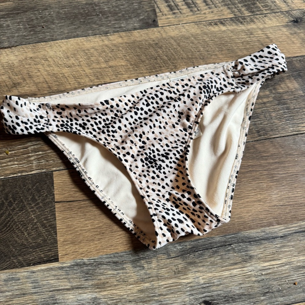 Hollister Beige and Black Spotted Bikini Bottom